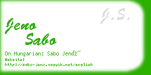 jeno sabo business card